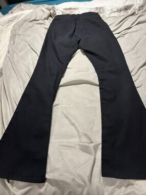 H&M Women's Black Wide-Leg Dress Pants Polyester Blend Button size 6 Khaki